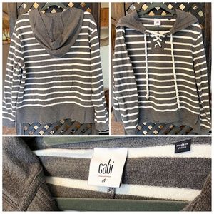 Cabi #5324 Windward Striped Lace-Up Hoodie